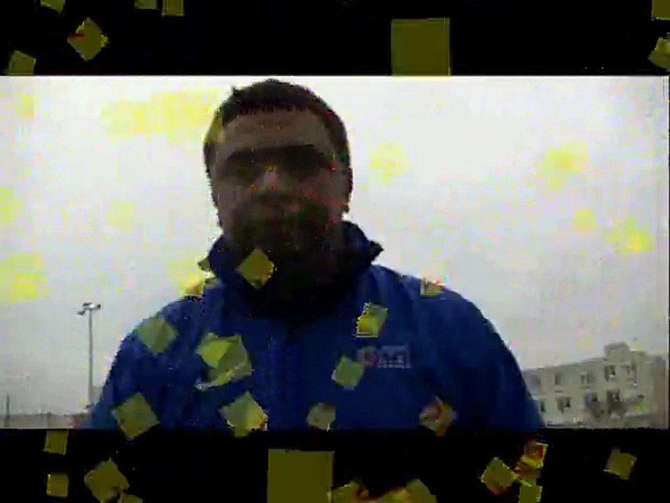 David Welferinger (entraîneur ASPTT) interviewé à chaud par Christian Estevez, suite à sa défaite face à l'E.A. Guingamp, le 30/11/2014, au stade Fred Aubert (Saint Brieuc)