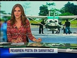 Reabren pista aérea de Sarayaku tras desbordamiento de río
