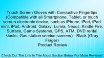 Touch Screen Gloves with Conductive Fingertips (Compatible with all Smartphone, Tablet, or touch screen electronic device, such as iPhone, iPad, iPad mini, iPod, Android, Galaxy, Lumia, Nexus, Kindle Fire, Surface, Game Systems, GPS, ATM, DVD rental kiosk