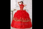 2015 gorgeous inexpensive appliques quinceanera dresses in red