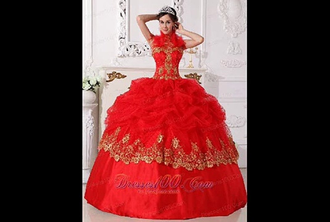 2015 gorgeous inexpensive appliques quinceanera dresses in red