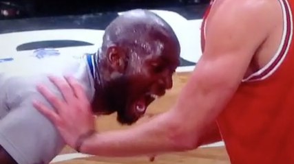 Kevin Garnett Tries to Bite Joakim Noah During Game