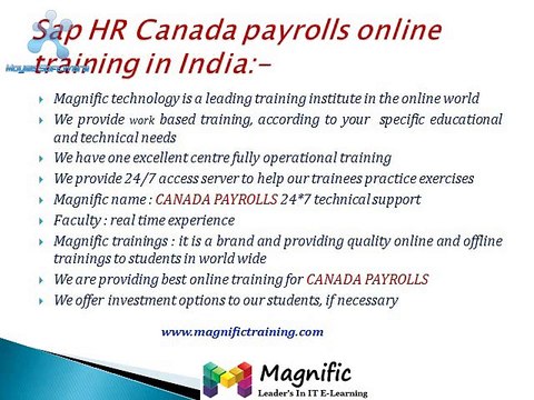 SAP HR CANADA PAYROLLS ONLINE TRAINING-mubai