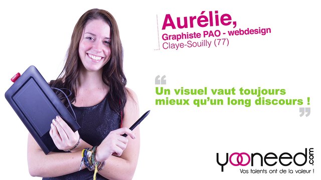 Graphiste PAO_Webdesign à Claye Souilly (77410 _ Seine et Marne) avec Aurélie - Yooneed