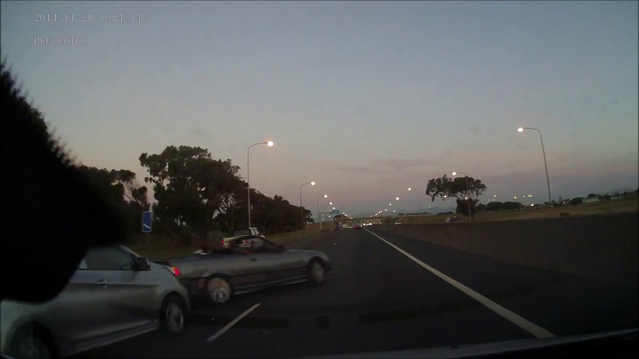 Guy ejected from his car during violent crash on highway