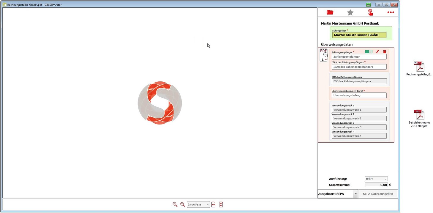 SEPA Überweisung mit CIB SEPArator