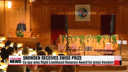 Snowden wins Swiss award for exposing gov't spying