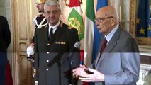 Roma -  Napolitano con gli Allievi degli Istituti di formazione dei Vigili del Fuoco (01.12.14)