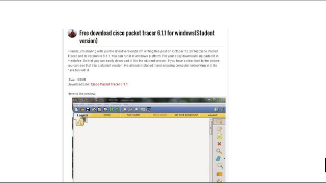 Free download cisco packet tracer 6.1.1 for windows(Student version)