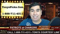 San Diego Chargers vs. New England Patriots Free Pick Prediction NFL Pro Football Odds Preview 12-7-2014