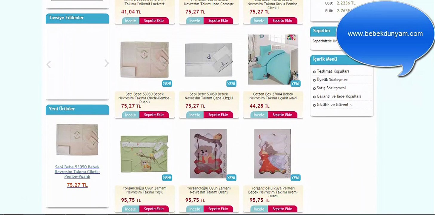 Bebek nevresim takımları