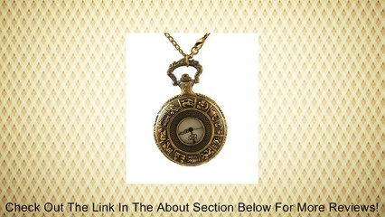Steampunk Zodiac Pocket Watch Pendant -Vintage Style Lid with 28" Chain Review