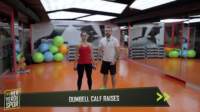 Arka Bacak Kaslarını Çalıştırmak için Dumbell Calf Raises - Her Yerde Spor
