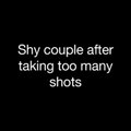 Shy couple after taking too many shots