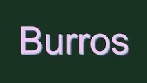 How to Pronounce Burros