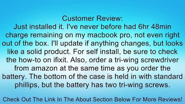 LB1 High Performance Battery for Apple Macbook Pro 13 inch A1278 A1322 [2009 2010 2011 Version] Battery 020-6547-A 661-5229 661-5557 - 18 Months Warranty Review