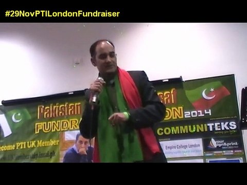Adeel Lodhi (Vice President PTI London) at PTI London Azadi March Fundraiser 2014