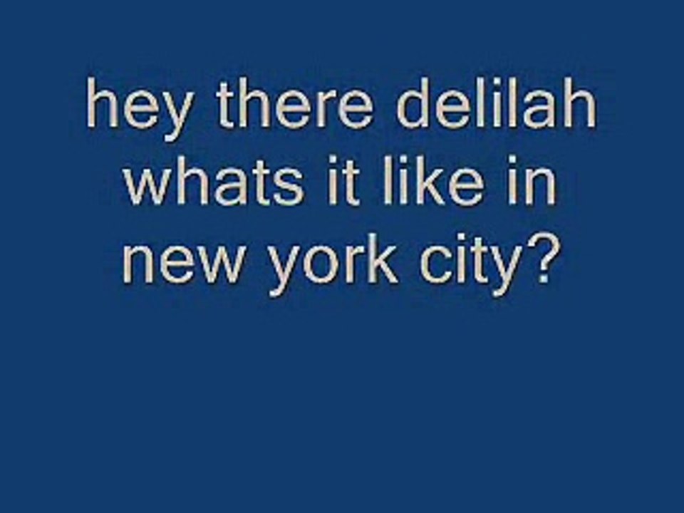 Hey there delilah lyrics