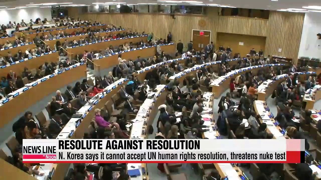 N. Korea says it cannot accept UN human rights resolution, threatens nuke test