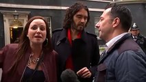 Russell Brand argues with TV Reporter