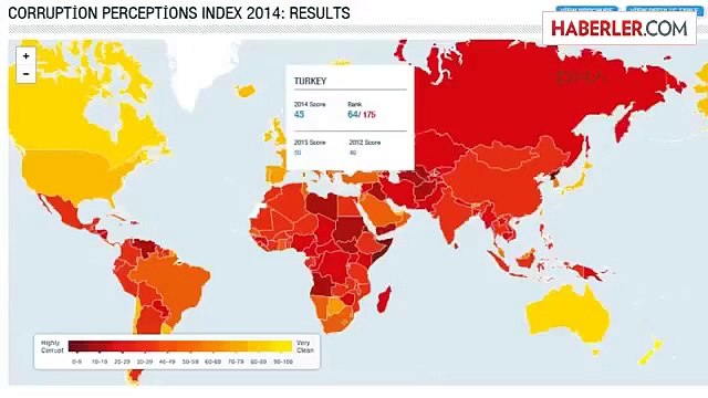 2014 Dünya Yolsuzluk Algısı Endeksi Açıklandı
