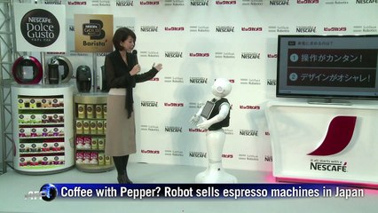 Robot sells espresso machines in Japan