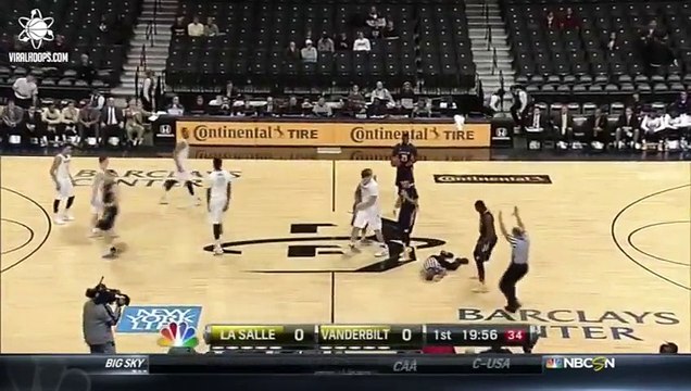 Basketball Referee Rick Crawford Knocked Out By Elbow on Opening Tip - Vanderbilt - La Salle