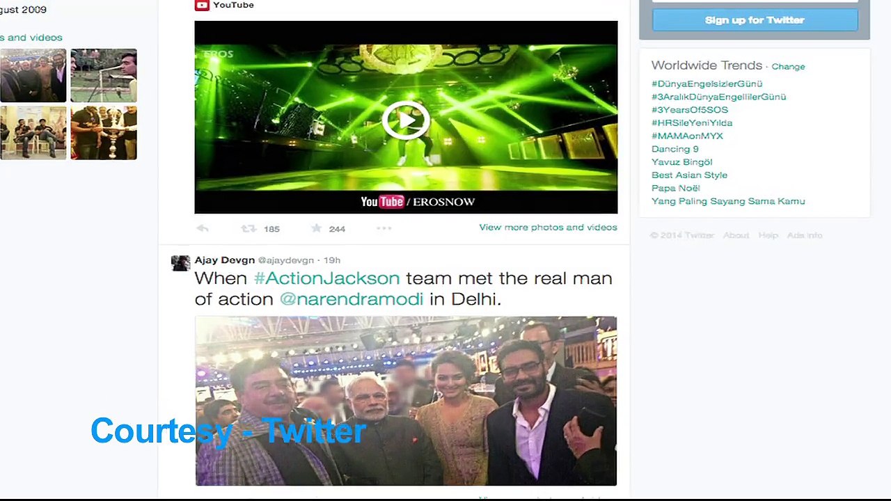 PM Modi promotes Action Jackson with Ajay Sonakshi