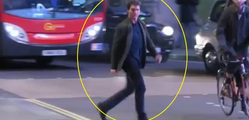 Tom Cruise Nearly Hit By London Bus While Crossing The Road, Tom Cruise Avoids Bus Accident