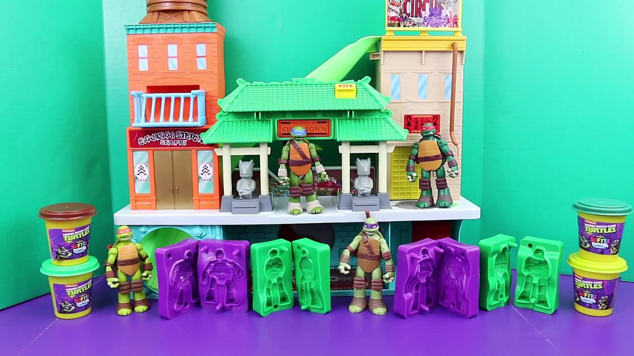 TMNT Play Doh Teenage Mutant Ninja Turtles and Softee Dough with Leonardo Lego Duplo Spiderman