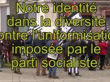 Rassemblement à l'appel de Bretagne réunie le 2 décembre 2014 devant le siège du parti socialistes à Nantes pour dénoncer le refus d'une Bretagne à 5 départements.