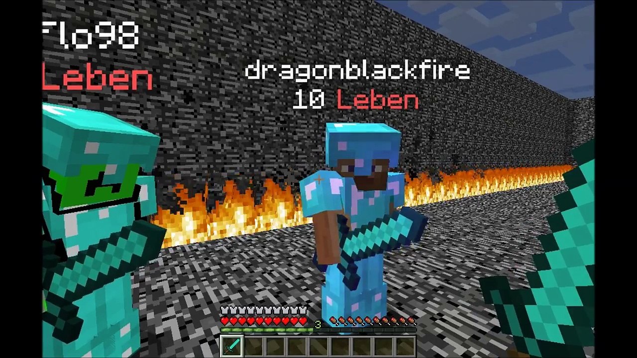 Minecraft #004 Tag des PvP TeamFantiX LeFlo98 Demontussy DragonBlackFire Diva