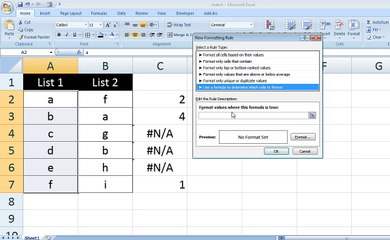compare two column with conditional formatting