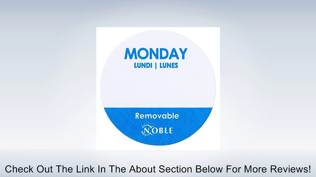 Noble Monday Removable Day of the Week Dot Label 1" ? 1000 / Roll Review