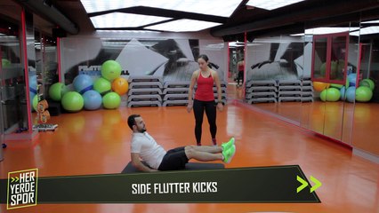 Karın Kaslarını Çalıştırmak için "Side Flutter Kicks" - Her Yerde Spor