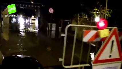 Maltempo Rimini, forti precipitazioni. Chiusi sottopassi allagati