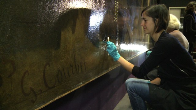 Une oeuvre de Courbet restaurée sous les yeux du public à Orsay