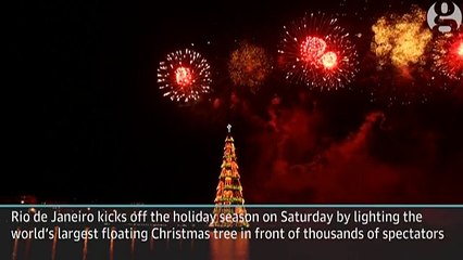 Rio lights world's biggest floating Christmas Tree - Courtesy The Guardian
