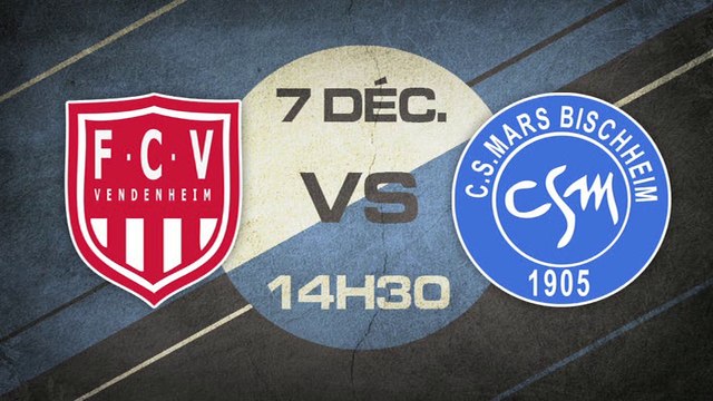 Dimanche 7 Décembre à 14h30 - FC Vendenheim - CS Mars Bischheim - D2 fém. J11