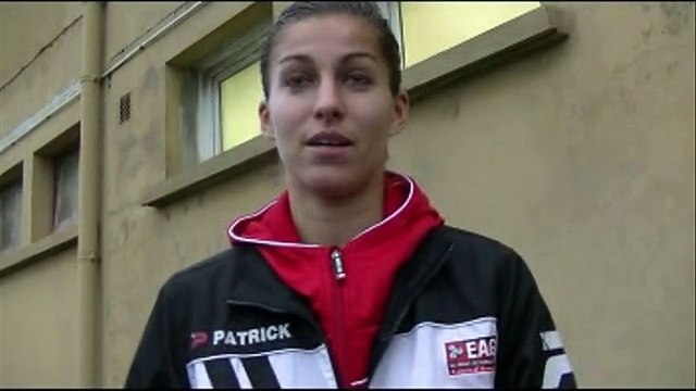 Lalia storti dali (E.A. Guingamp) interviewée par Christian Estevez après la victoire à domicile fac à l'ASPTT Albi, le 30-11-14 (11ème journée de championnat de France 2014-2015)