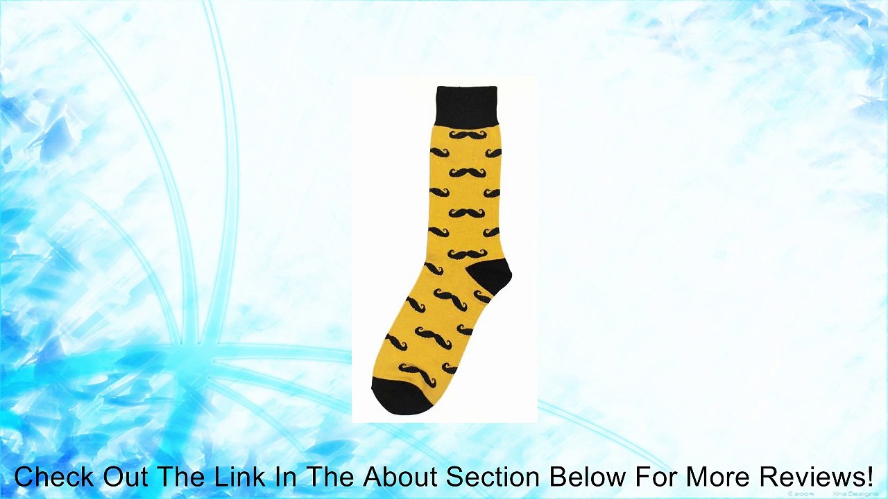 Sock It To Me Yellow Black Mustache Pattern Mens Dress Sock Review