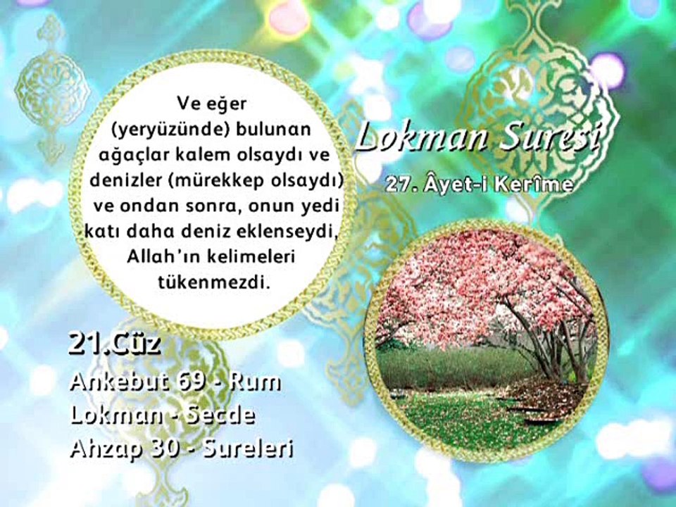 21. cüz 2. bölüm Kur'an-ı Kerim Hatim ve Meal okyay dernegi