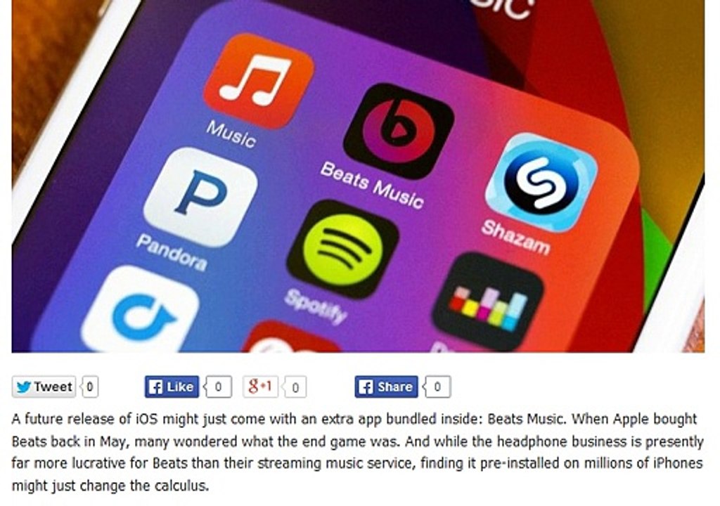 Beats Music might find itself bundled with iOS in 2015