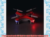 Cute Mini RC Plane Toy - 4 Channel 6 Axis 2.4G Remote Control Quadcopter with LED Lights (Red) - Holiday Gift Guide