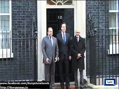 Dunya news-PM Nawaz, British PM and Afghan President meet in London
