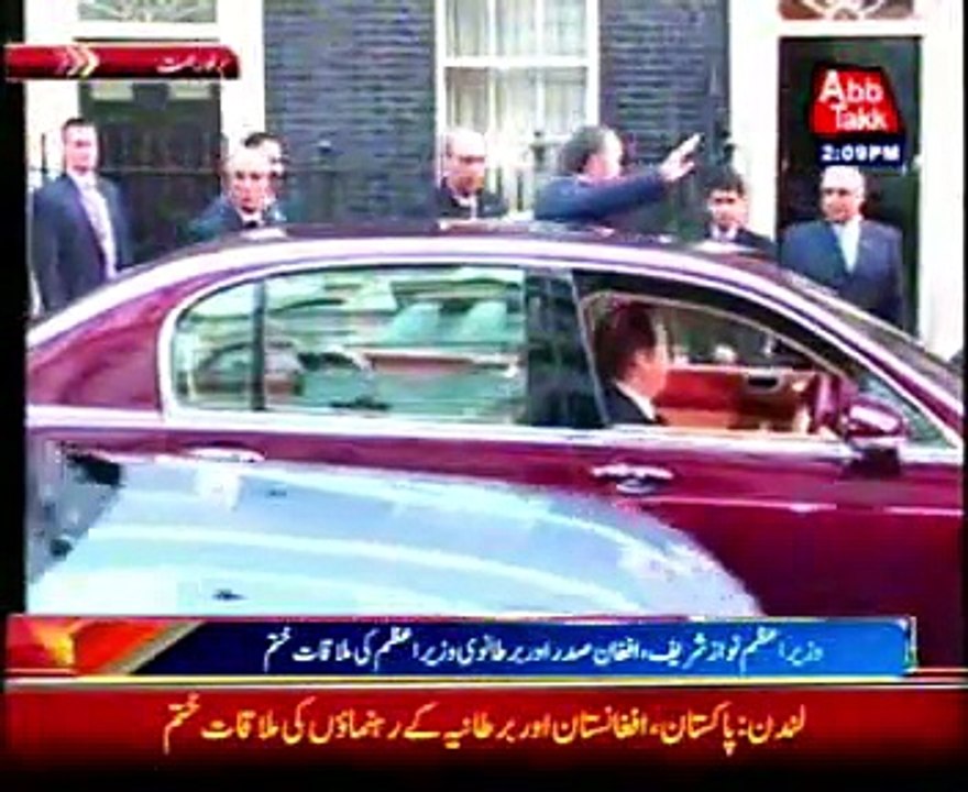 PM Nawaz meets British premier at 10 Downing Street