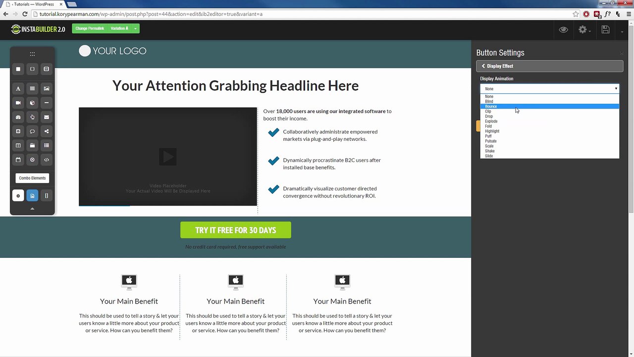 InstaBuilder 2.0 Review (Part 11) - How To Add Animation To Your Text, Boxes, Buttons