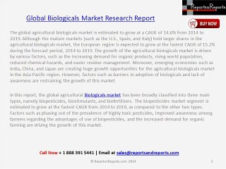 Global Biologicals Industry Analysis & Research Report to 2019