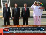 Presidente Ollanta Humala de Perú arriba a Guayaquil