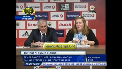 Zeljko Obradovic'in Basın Toplantısı - Fenerbahçe Ülker 84 62 Panathinaikos